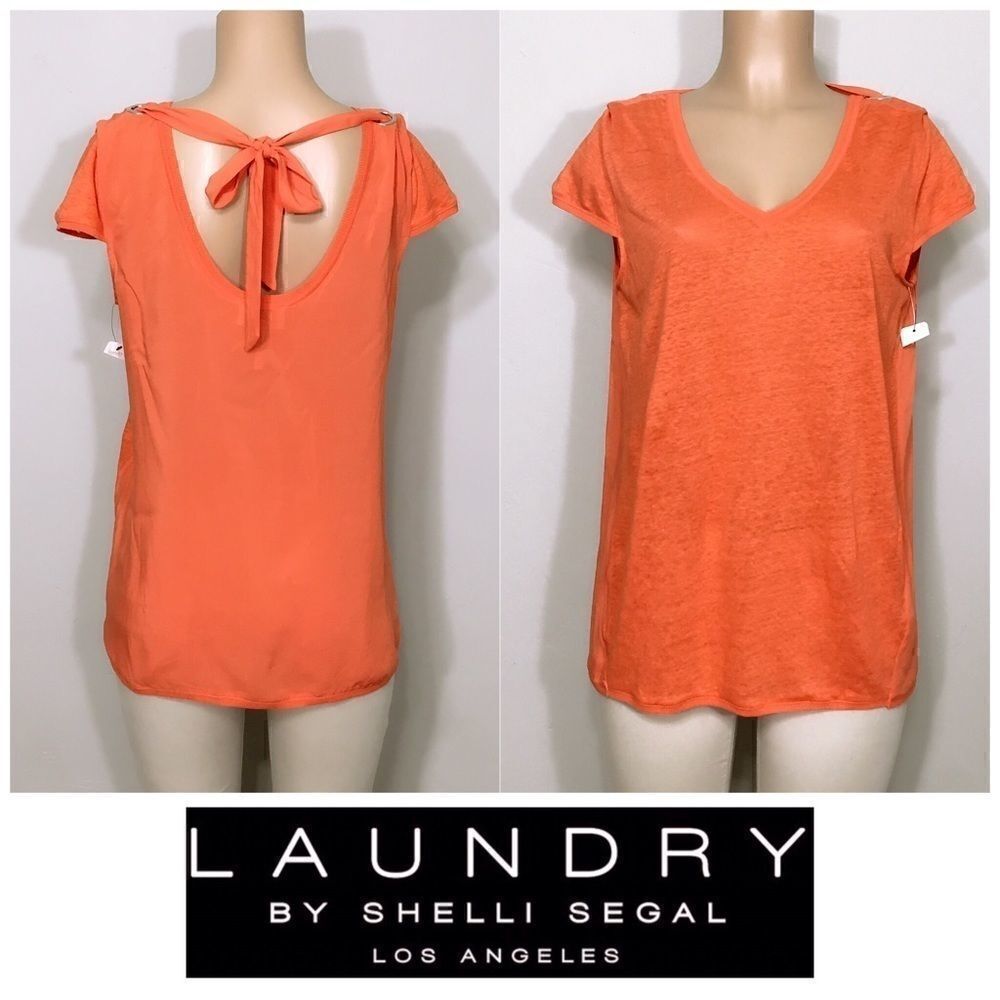 Tangerine linen/rayon top. NWT 